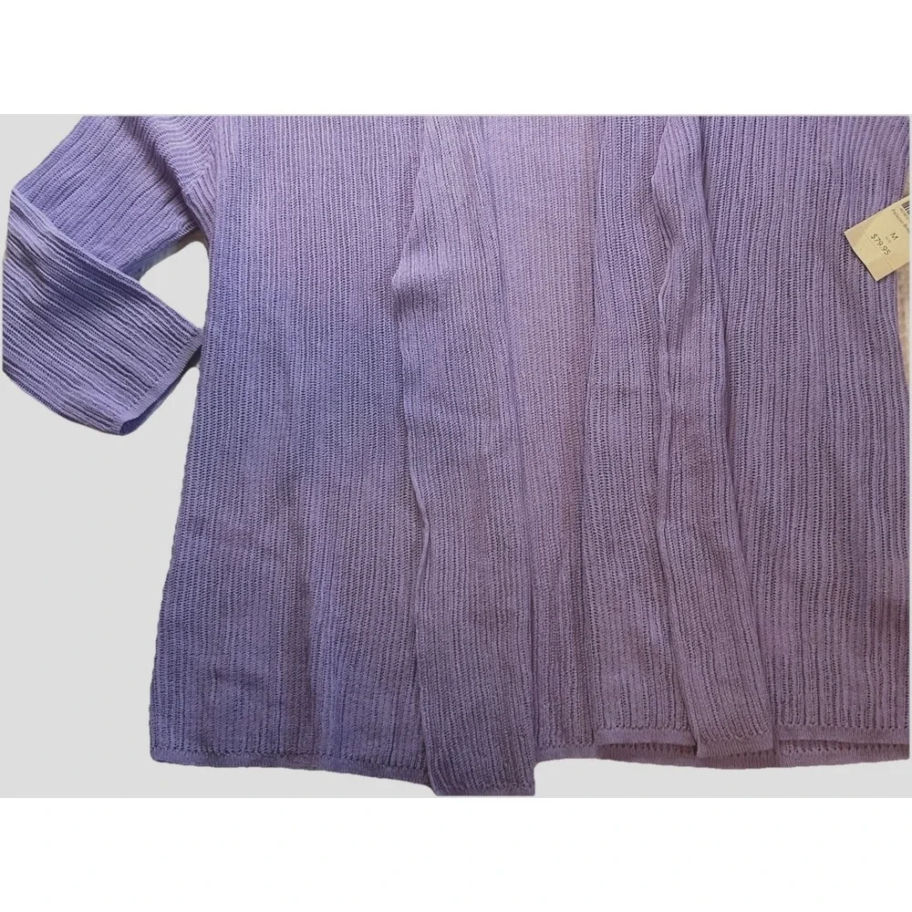 Coldwater Creek NEW Open Front Cardi Purple Women's Medium 10/12 Spring Easter